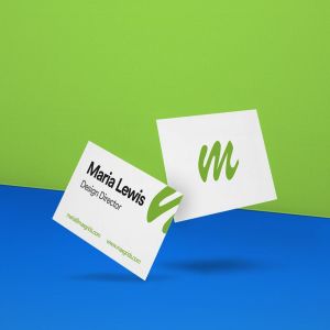 简约名片设计效果图样机03 Business Card Mockup 03