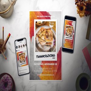 感恩节活动海报传单设计模板套装 Thanksgiving Day Flyer Set