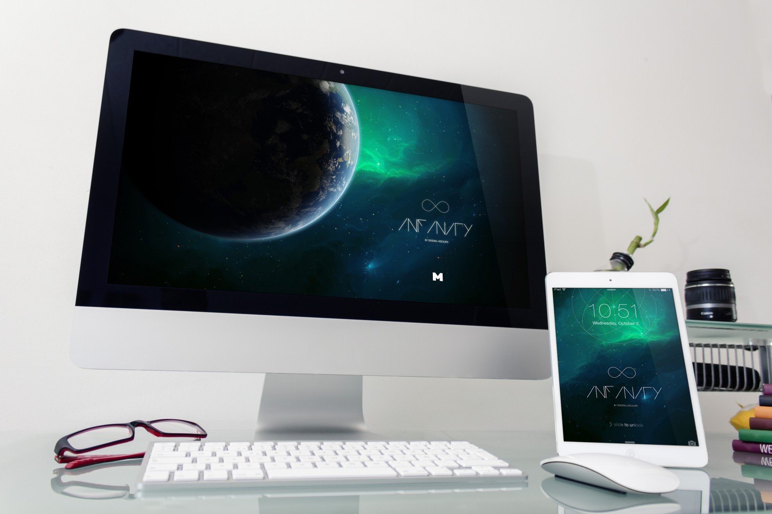 桌面设备响应式页面设计效果预览样机模板4 Desktop Device Mockup 4