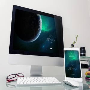 桌面设备响应式页面设计效果预览样机模板4 Desktop Device Mockup 4