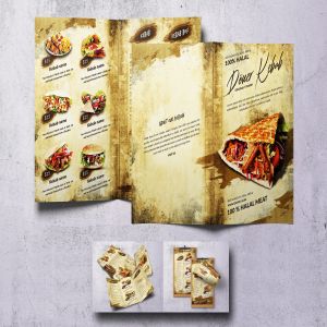 土耳其烤肉菜单设计模板 Doner Kebab Vintage Food Menu Bundle