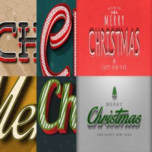 圣诞节主题设计字体图层样式v2 Christmas Text Effects Vol.2插图4
