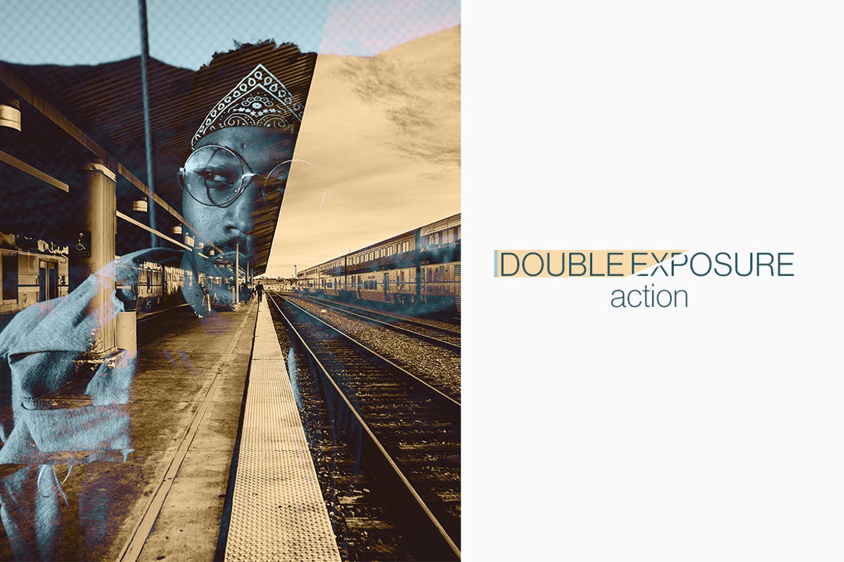 双重曝光照片特效PS动作 Double Exposure Photoshop Action