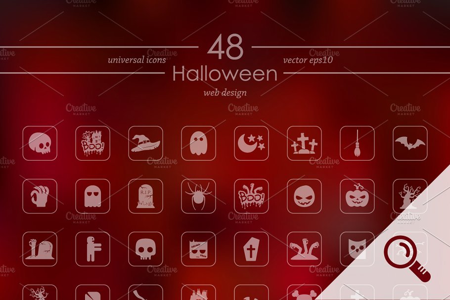 48个万圣节矢量图标集合 48 HALLOWEEN icons