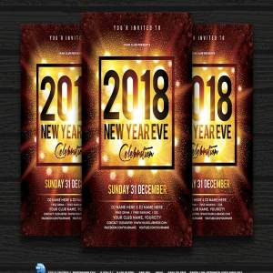 新年庆祝活动宣传传单模板 New Year Celebration Flyer