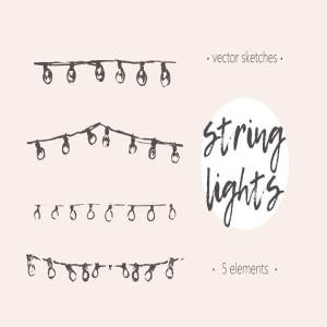 矢量素描灯串 String lights
