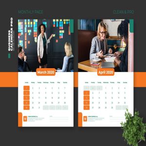简约商务设计风格2020年日历表设计模板v2 2020 Clean Business Calendar Pro with US Holiday插图4