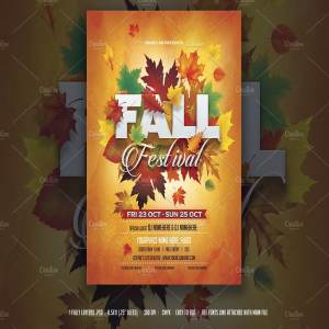 秋季节日派对传单模板 Fall Festival Flyer