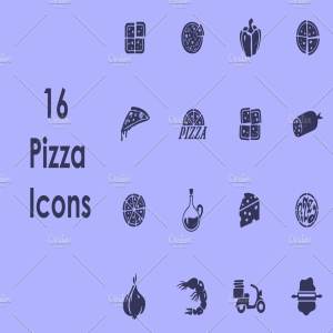16款披萨美食icon图标 16 PIZZA simple icons