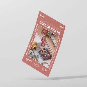 圣诞节庆祝派对3D建模场景海报设计模板 Christmas Party Poster