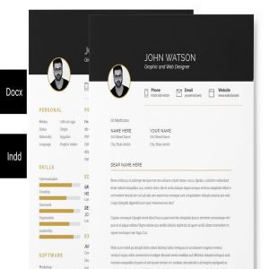 黑白简约风个人简历＆介绍信版式设计模板 Resume + Cover Letter