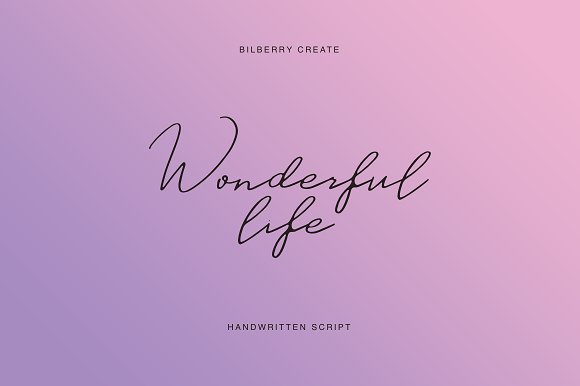 一款流畅优雅的手写字体 Wonderful life script