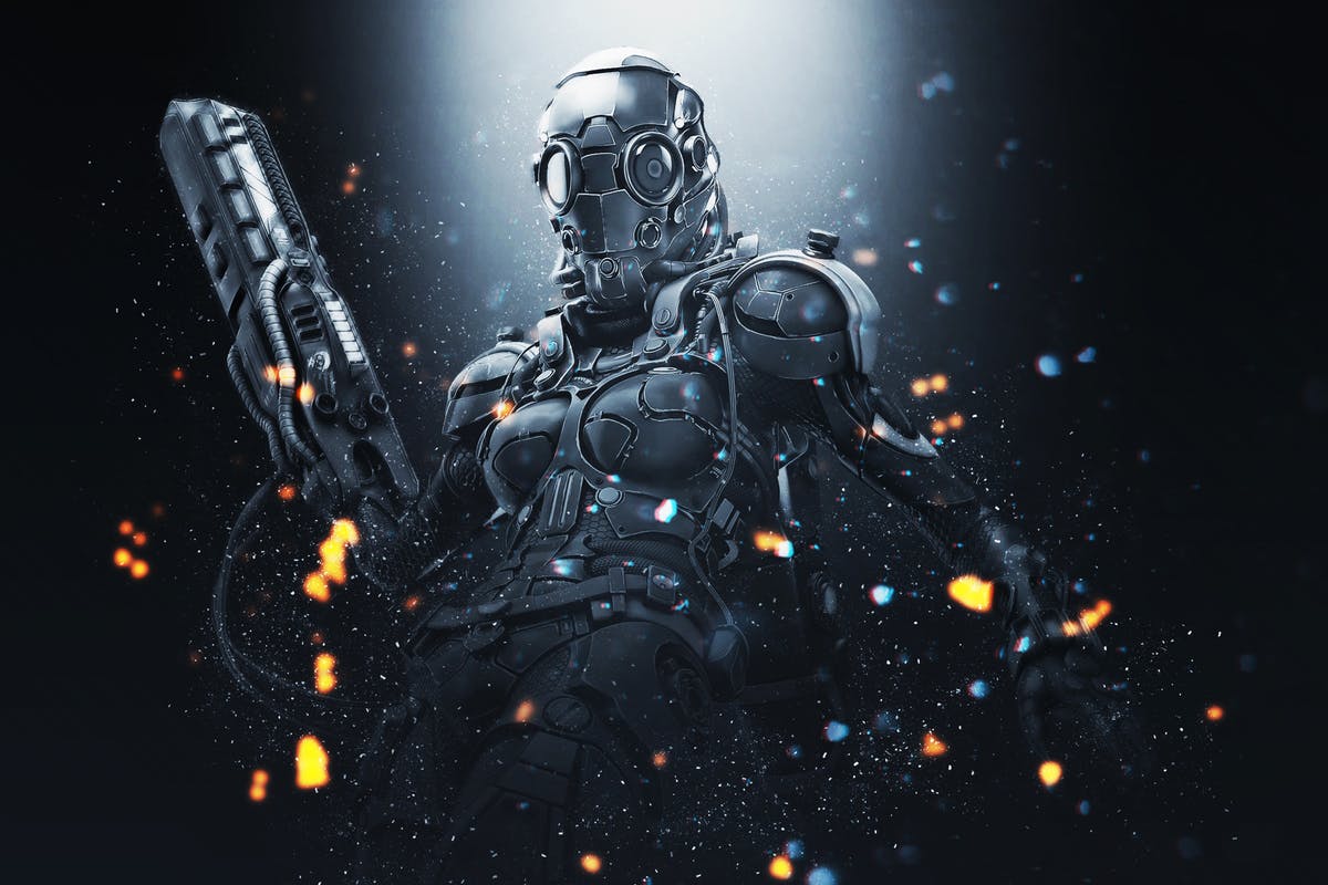 炫酷暗黑粒子发光特效PS动作 Mythic Photoshop Action