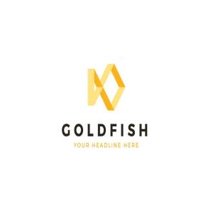 金色的鱼图形Logo模板 Gold Fish Logo Template插图1