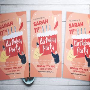 生日会活动邀请海报传单设计模板 Birthday Party Flyer