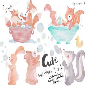 可爱林地动物手绘插画素材v3 Woodland Cute Animals Vol.3