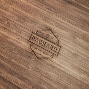 木刻效果Logo设计效果图样机模板 Wood Engraved Logo Mockup with Photoshop