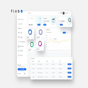 网站后台金融财务数据统计报表UI设计模板[日光版本] finbO Finance Dashboard Ui Light – FP
