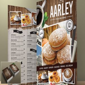 经典高档咖啡厅面包店菜单PSD模板 Cafe Menu