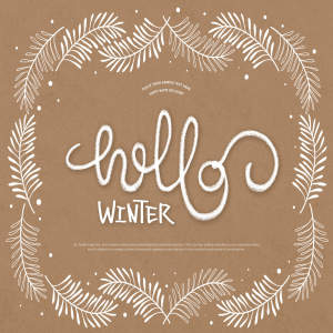 圣诞松枝框架背景冬季问候海报psd素材