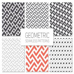 规则几何图案无缝纹理集 Geometric Seamless Patterns Set 3