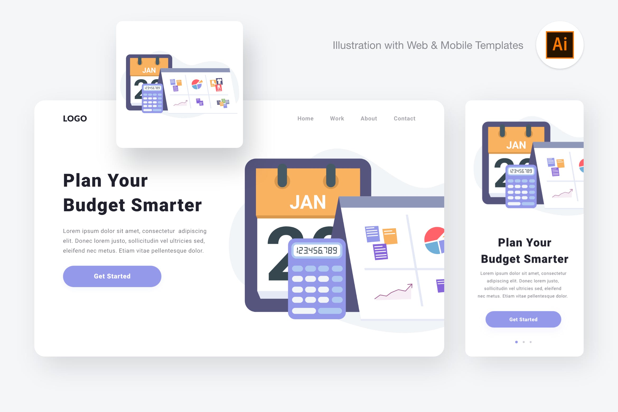 网站设计项目预算规划概念插画[AI&SVG] Planning Budget Illustration (Illustrator & SVG)