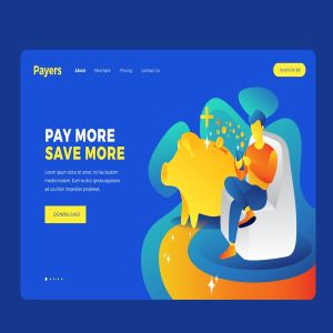 在线支付矢量概念插画网站着陆页设计模板 Digital Payment Vector Illustration