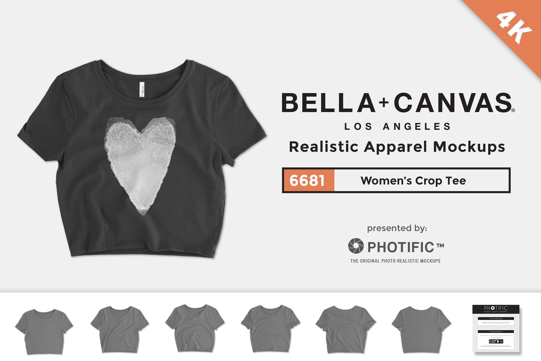 女士短款T恤样机模板 Bella Canvas 6681 Women’s Crop Tee