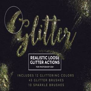 华丽闪粉粒子纹理PS动作 Loose Glitter Photoshop Actions