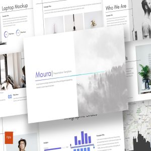 企业里程碑企业宣传PPT幻灯片模板 Moura – Powerpoint Template