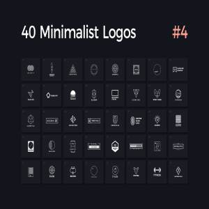 40款多用途的极简标志Logo模板V.4 40 Minimalist Logos Vol. 4插图1