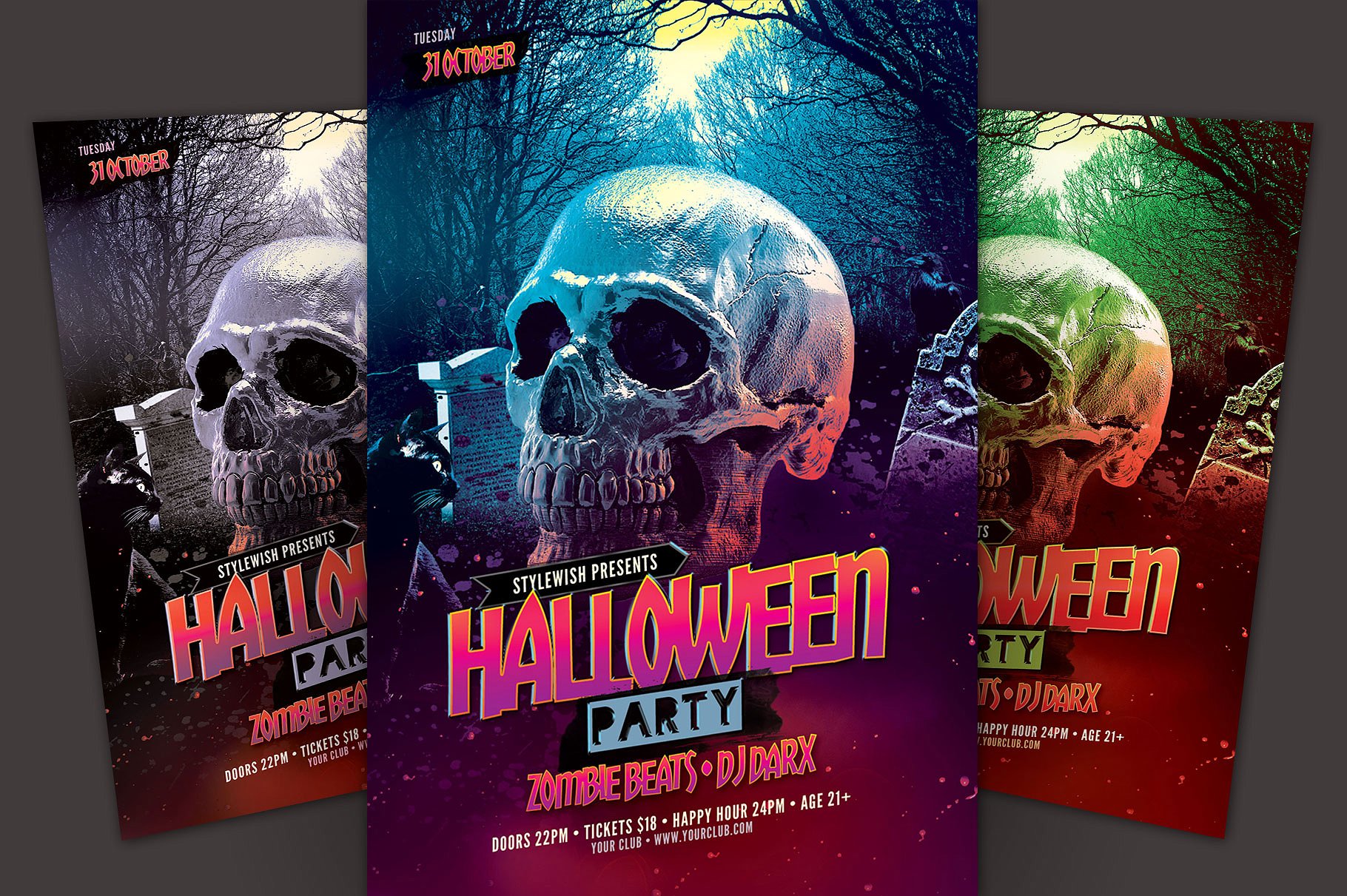 万圣节活动海报宣传传单模板 Halloween Party Flyer Template