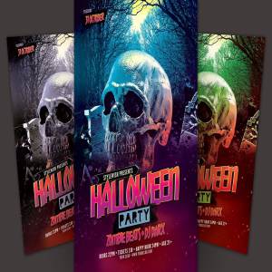 万圣节活动海报宣传传单模板 Halloween Party Flyer Template
