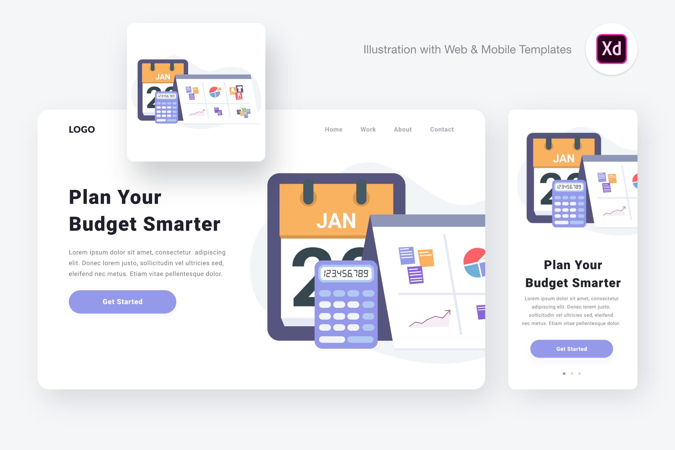 项目预算计划网页设计概念插画[XD&SVG] Planning Budget Illustration (Adobe XD & SVG)