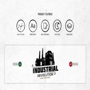 经典复古工业标识Logo设计模板 Vintage Industrial Logos Template插图5