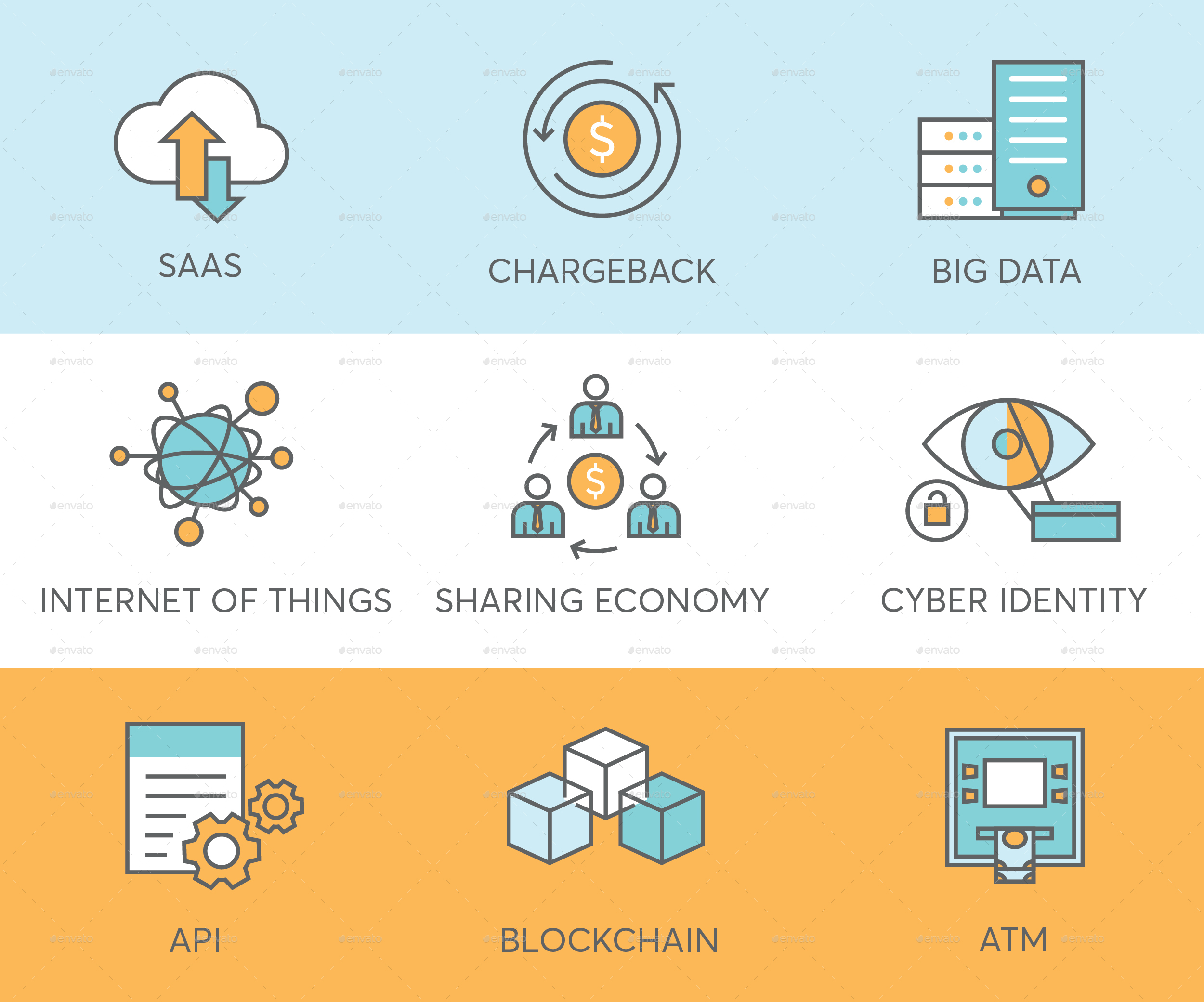 金融、支付和互联网主题图标集 Finance Icons