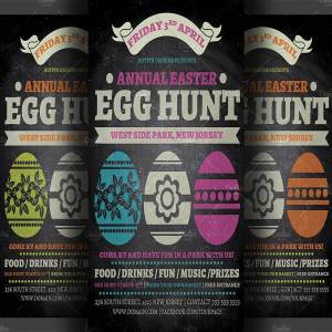 复活节彩蛋聚会活动传单模板V2 Easter Egg Hunt Flyer Template v2