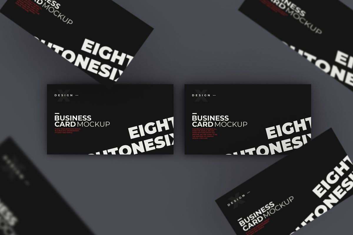 企业商业名片设计展示样机设计模板 Business Card Mock-Up Template