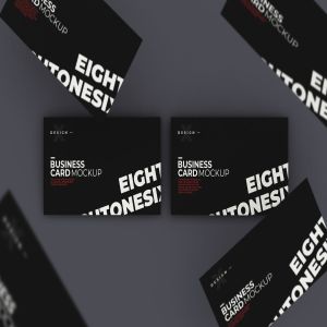 企业商业名片设计展示样机设计模板 Business Card Mock-Up Template
