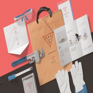办公文具纸袋场景企业品牌展示样机 Paper Bag Mockup Scenes