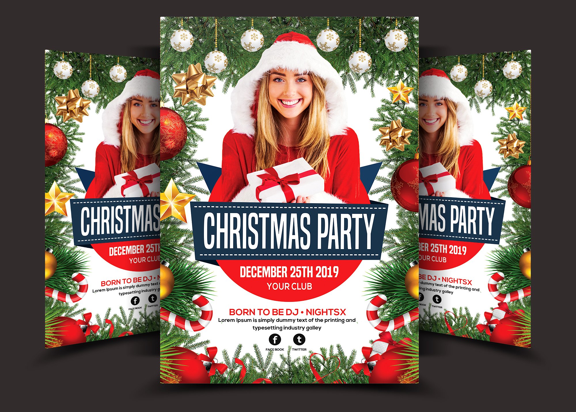 圣诞趴圣诞活动传单模板  Christmas Flyer