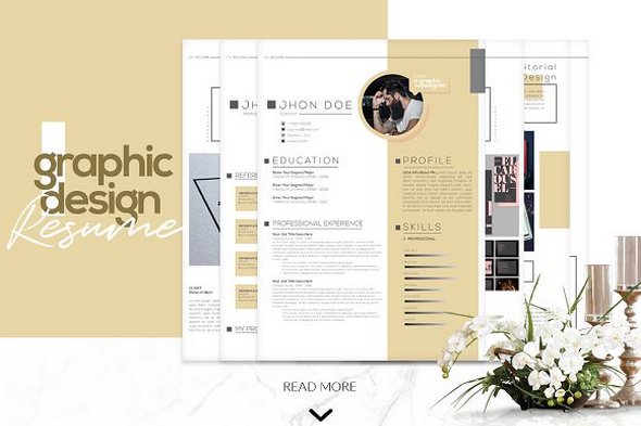 易编辑多用途的平面设计简历求职信