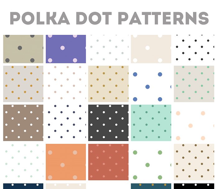 50种波点圆点纹理 50 Repeating Polka Dot Patterns
