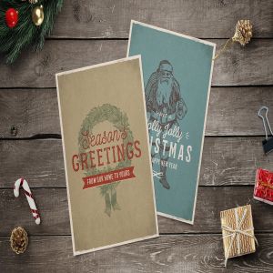 4款复古设计风格圣诞节贺卡模板 4 Vintage Christmas Cards插图2