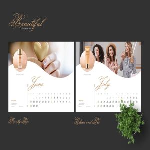 2020年美容行业定制横版活页台历设计模板 2020 Beauty Creative Calendar Pro插图5