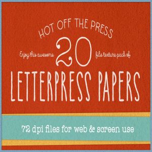 20款凸版印刷纹理纸张素材套装 72 dpi KD Letterpress Paper Textures Pack