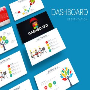创意项目计划书演示PPT幻灯片模板 DASHBOARD Powerpoint Template
