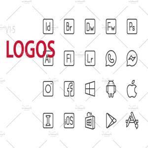 100款应用软件相关UI工具图标 100 Logos UI icons
