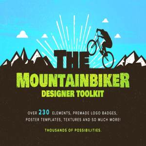 山地自行车极限运动品牌Logo模板 The Mountain Biker – Logo Badge Kit