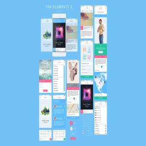手机APP应用设计线框图套件v2 Phone GUI Template. Wireframe UI Kit.